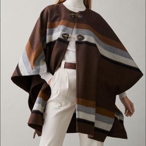 Massimo Dutti Striped Wool Cape